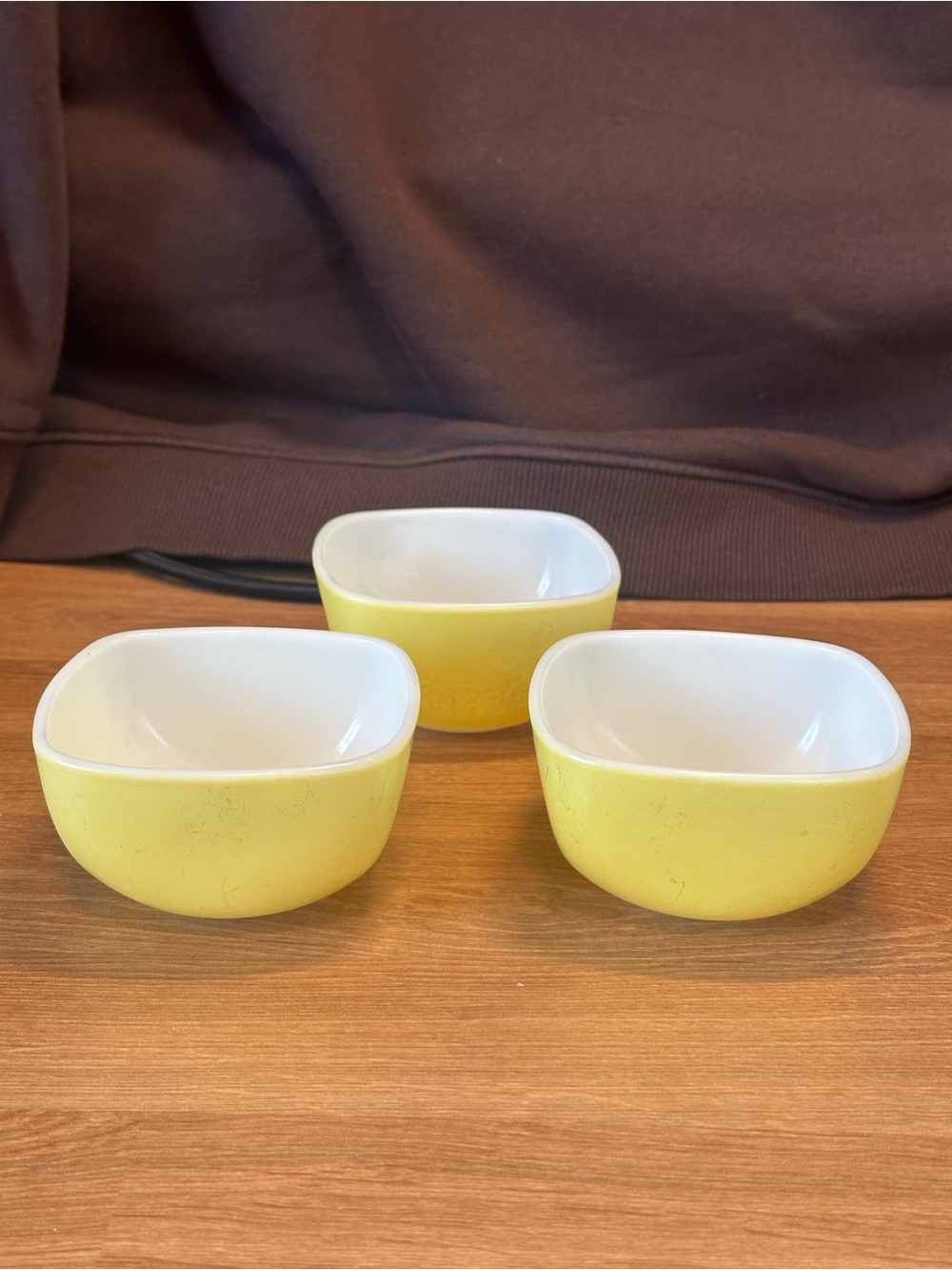 Vintage Pyrex #407 Yellow Hostess Ramekin Bowls 7 Oz. Set of 3
